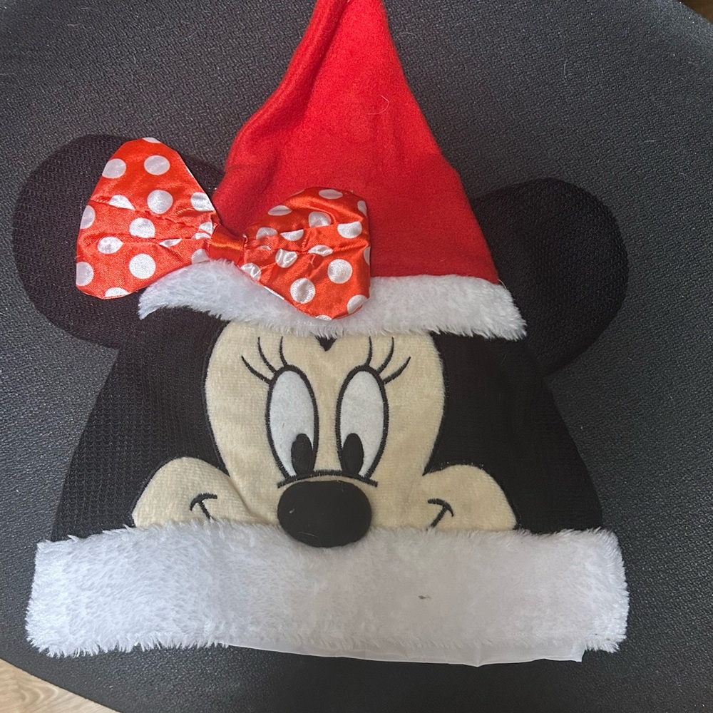 Disney Red and Black Minnie Mouse Santa Hat